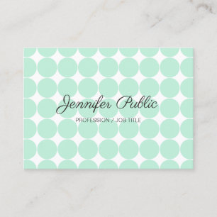 Modern Elegant Mint Green White Handwritten Script Business Card
