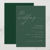 Modern Elegant Monochromatic Emerald Green Wedding