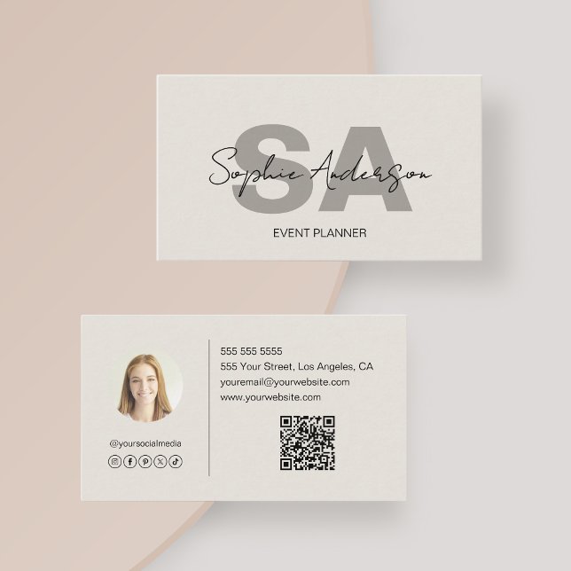 Modern Elegant Monogram Business Card (Modern Elegant Monogram Business Card)