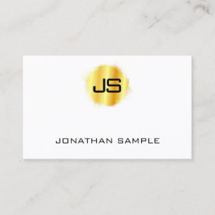 Modern Elegant Monogram Faux Gold Template Business Card
