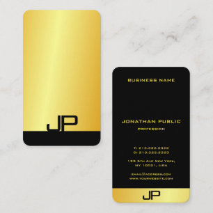 Modern Elegant Monogram Gold Look Template Business Card