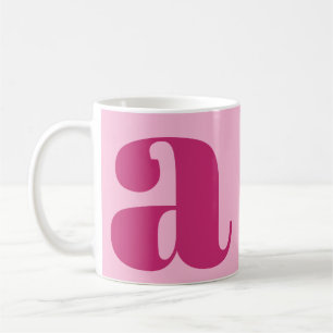 Modern Elegant Monogram Initial Bold Pink  Coffee Mug