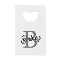 Modern Elegant Monogram Name Black Grey Script