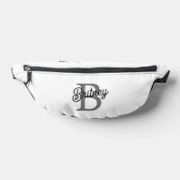 Modern Elegant Monogram Name  Black Grey Script 