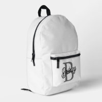 Modern Elegant Monogram Name  Black Grey Script 