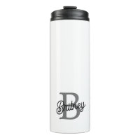Modern Elegant Monogram Name  Black Grey Script 