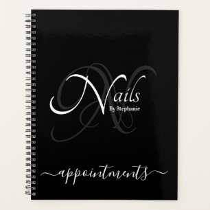Modern Elegant Monogram Name Nail Artist Appt Planner