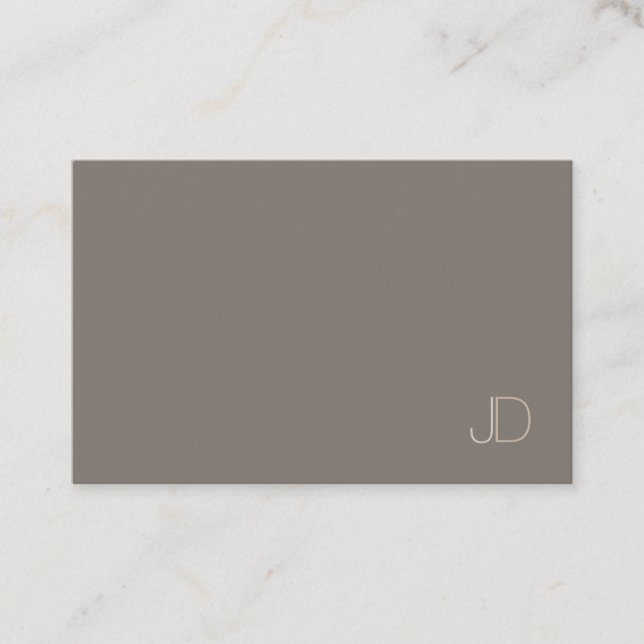 Modern Elegant Monogram Plain Professional Trendy Business Card (Front)