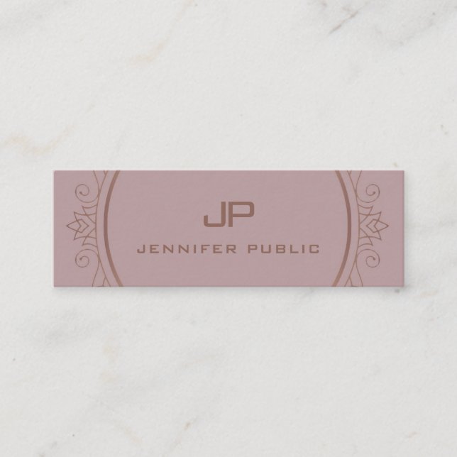Modern Elegant Monogram Professional Creative Mini Business Card (Front)