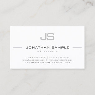 Modern Elegant Monogram Professional Simple Plain Business Card