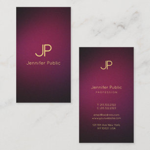 Modern Elegant Monogram Professional Wine Colour Business Card