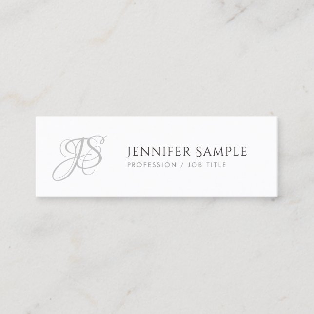 Modern Elegant Monogram Simple Template Trendy Mini Business Card (Front)
