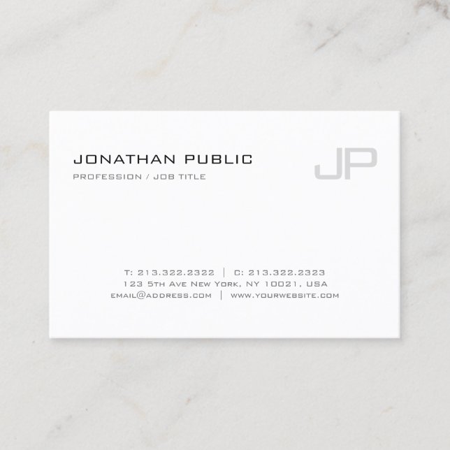 Modern Elegant Monogram Template Design Trendy Business Card (Front)