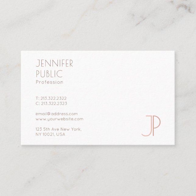 Modern Elegant Monogram Template Professional Busi Business Card (Front)