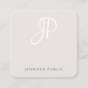 Modern Elegant Monogram Template Professional Square Business Card