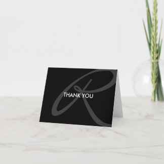 Modern Elegant Monogram Thank You Inside Message