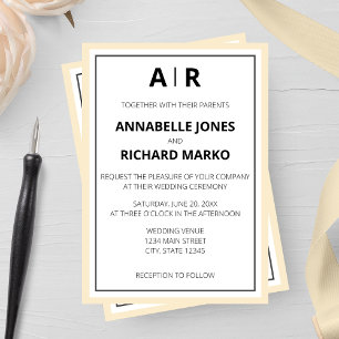 Modern Elegant Monogram Wedding Invitation