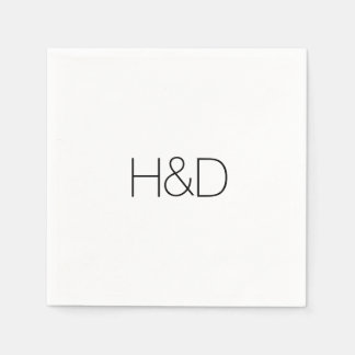 Modern Elegant Monogram Wedding Simple Napkin