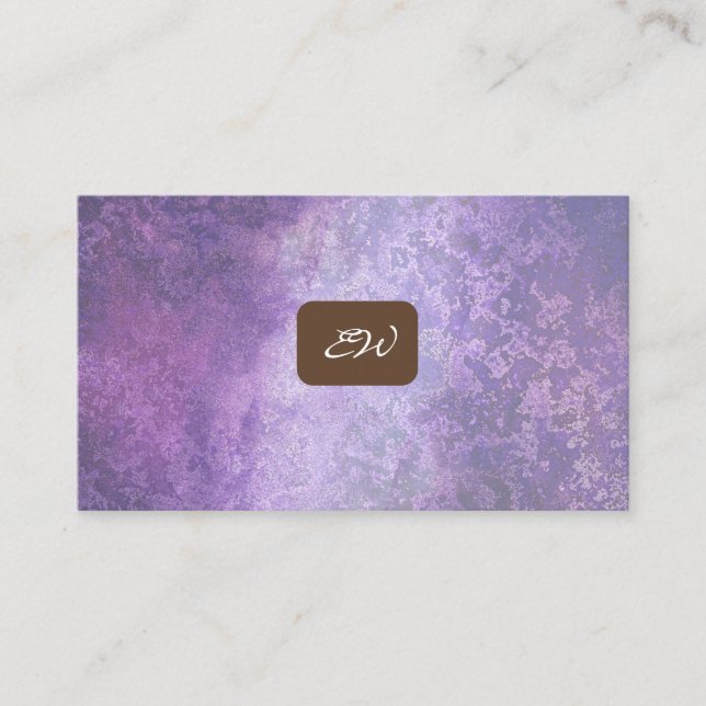 modern elegant monogrammed QR code business cards (Front)