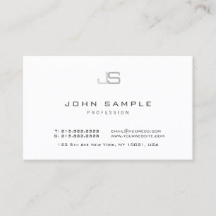 Modern Elegant Monogrammed Template Minimalist Business Card