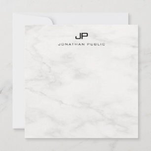 Modern Elegant Monogrammed White Marble Template