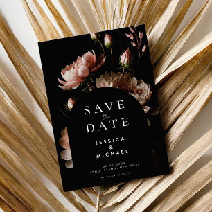 Modern Elegant Moody Floral Minimalist Wedding Save The Date