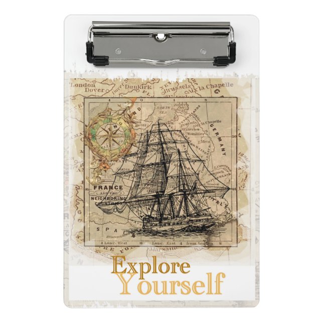 Modern Elegant Motivational Inspirational Quote Mini Clipboard (Front)