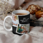 Modern elegant multi photo family black coffee mug<br><div class="desc">Modern elegant stylish multi photo family home decor gift. Modern black colour can be changed.</div>
