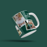 Modern elegant multi photo family green coffee mug<br><div class="desc">Modern elegant stylish multi photo family home decor gift. Modern green colour can be changed.</div>