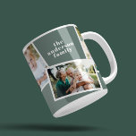 Modern elegant multi photo family sage green coffee mug<br><div class="desc">Modern elegant stylish multi photo family home decor gift. Modern sage green colour can be changed.</div>