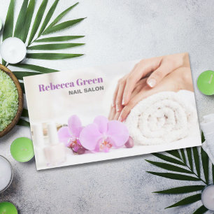 Modern Elegant Nail Artist Nail Salon Manicurist  Business Card