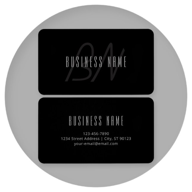 Modern Elegant Name & Monogram | Dark Grey & Black (Creator Uploaded)