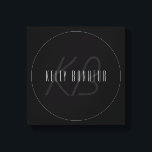 Modern Elegant Name & Monogram | Dark Grey & Black Canvas Print<br><div class="desc">Modern,  completely customisable design with your name & monogram. Edit as you like!</div>