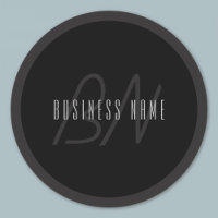 Modern Elegant Name & Monogram | Dark Grey & Black