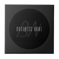 Modern Elegant Name & Monogram | Dark Grey & Black