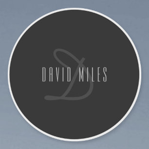 Modern Elegant Name & Monogram Transparent