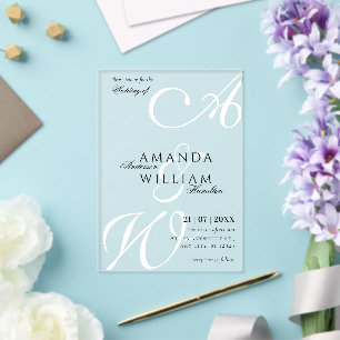 Modern Elegant Names Script Wedding Acrylic Invitations