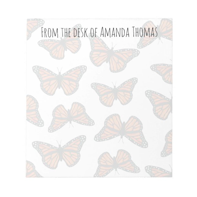 Modern Elegant Nature Simple Monarch Butterflies Notepad (Front)