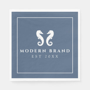 Modern Elegant Nautical Seahorse Coastal Brand Napkin