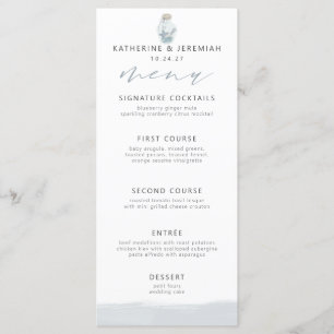 Modern Elegant Nautical Seashell Script Menu