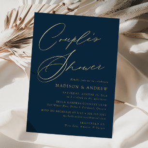 Modern Elegant Navy and Gold Couple's Shower