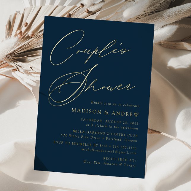 Modern Elegant Navy and Gold Couple's Shower (Creator Uploaded)