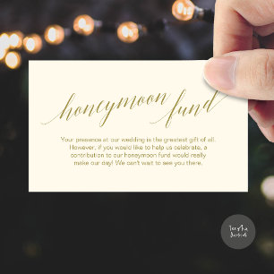 Modern Elegant Navy Blue Honeymoon Fund Wish Enclosure Card