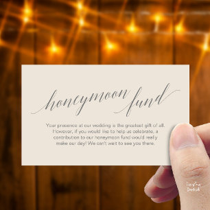 Modern Elegant Navy Blue Honeymoon Fund Wish Enclosure Card