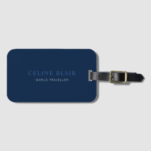 Modern Elegant Navy Blue Luggage Tag
