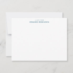 Modern Elegant Navy Blue Personal Stationery Card
