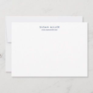 Modern Elegant Navy Blue Personal Stationery Note  Card