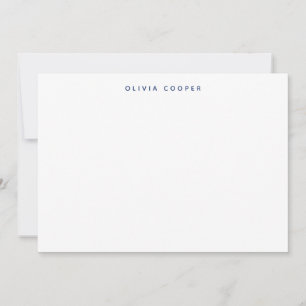 Modern Elegant Navy Blue Personal Stationery Note  Card