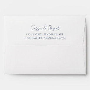 Modern Elegant Navy Blue Wedding Invitation Envelope