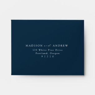 Modern Elegant Navy Wedding RSVP Envelope